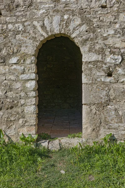 Entrada Arqueada Medieval Castillo Triangular Veneciano Butrint Que Invita Exploración — Foto de Stock
