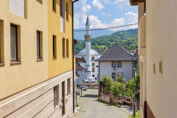 Słoneczny Dzień Historycznym Meczecie Esma Sultana Jajcach Jedynym Meczecie Bośni — Zdjęcie stockowe