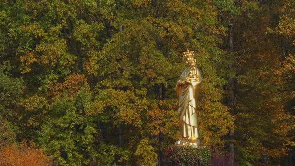 Marija Bistrica Croatia Октября 2017 Года Пресвятая Дева Мария Статуей — стоковое видео