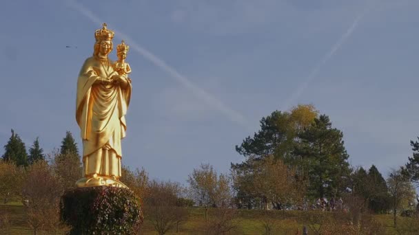 Marija Bistrica Croacia Octubre 2017 Santísima Virgen María Con Estatua — Vídeo de stock