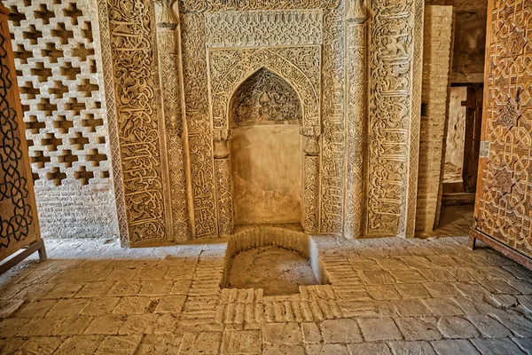 Isfahan Iran May 2015 Mihrab Taj Molk Jameh Mosque Decorated — Stock Photo, Image