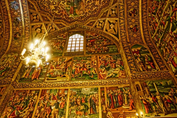 Isfahan Irão Maio 2015 Belas Pinturas Nas Paredes Teto Interior — Fotografia de Stock