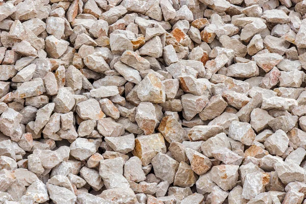 Close Pile Crushed Limestone Aggregate Highlighting Textures Colors — Stock Photo, Image