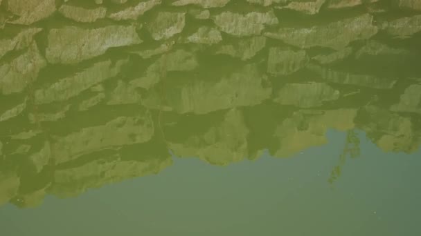 Reflexão Água Detalhes Poços Romanos Rajcice Antiga Localização Perto Split — Vídeo de Stock