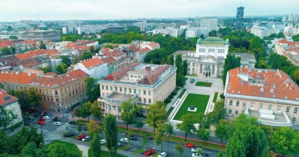 Zagreb Croacia Julio 2018 Vista Aérea Los Archivos Del Estado — Vídeos de Stock