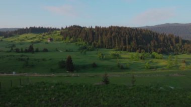 Günün ilk ışıklarıyla birlikte Vlasiç Dağı 'nın dingin çayırları ve sık çam ormanları, Bosna-Hersek kırsallarının sessiz güzelliğini vurguluyor..