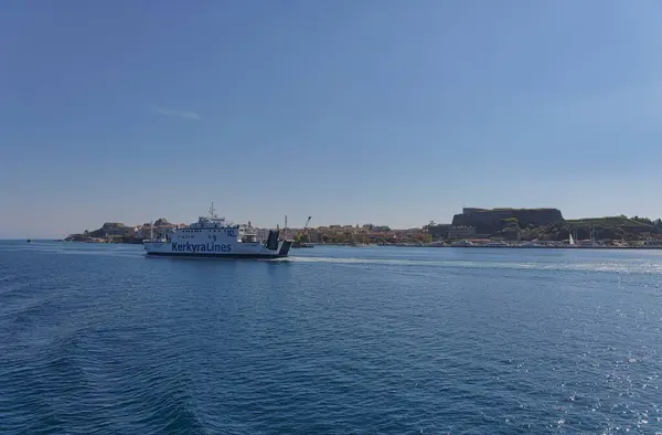 Corfu Grecia Octubre 2022 Ferry Corfu Spirit Operado Por Kerkyralines — Foto de Stock