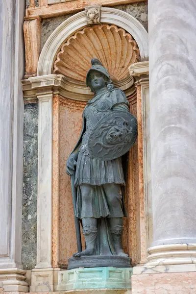 Venice Italy April 2023 Intricate Decorative Elements Facade Saint Marks — Stock Photo, Image
