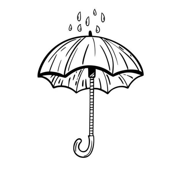 Ett Paraply Skiss Handritning För Din Design — Stock vektor
