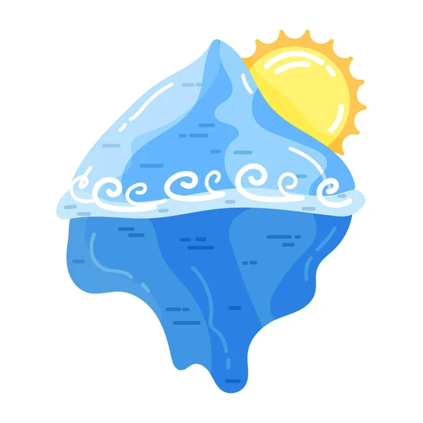 Des Icônes Écologie Iceberg Soleil Réchauffement Climatique Icône Dans Style — Image vectorielle