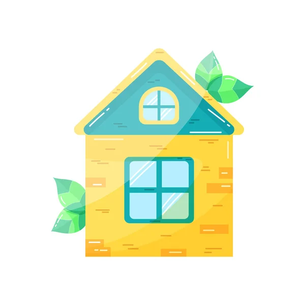 Icon House Green Energy Ecology Eco Style Green Clean Planet — Stock Vector