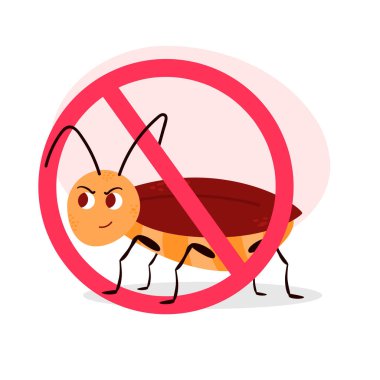 Hamamböceği. Beyaz arka planda izole edilmiş sevimli bir karakter. Vektör çizimi. Baş belası. Böcek.