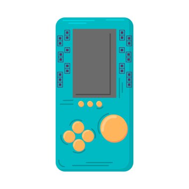 Tetris. 90 'lardan, 80' lerden bir nesne. Geçmişe dönüş. Beyaz arkaplanda simge izole edildi.