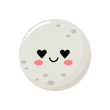 Şirin. Ay. Düz stil bebek illüstrasyonu