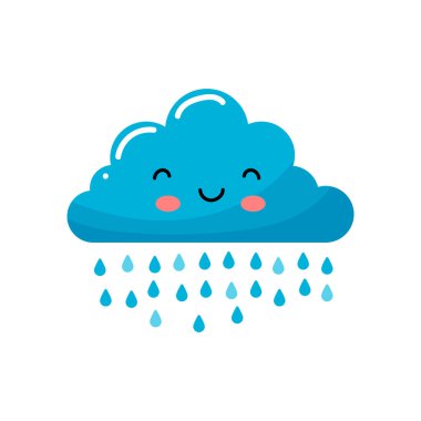 Şirin. Bulut. Düz stil bebek illüstrasyonu