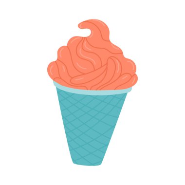 Bardakta dondurma. Beyaz arkaplanda simge