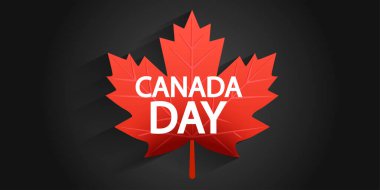 Akçaağaç yapraklı vektör çizimi. Kanada 'nın sembolü. Kanada Günü.