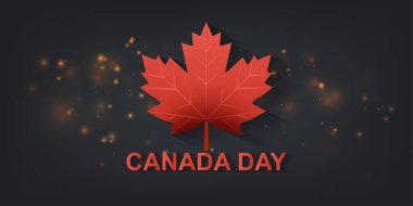 Akçaağaç yapraklı vektör çizimi. Kanada 'nın sembolü. Kanada Günü.