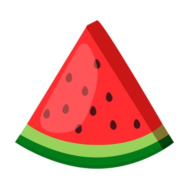 Beyaz arkaplanda düz bir karpuz dilimi simgesi