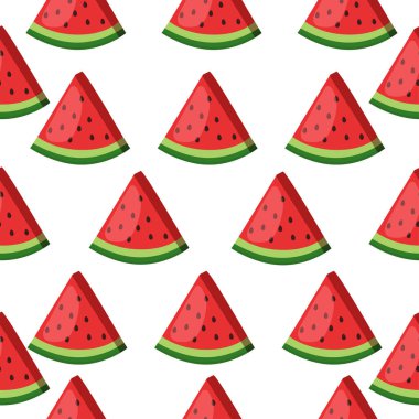 Beyaz arkaplanda düz desenli karpuz dilimi