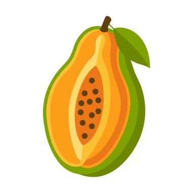 Beyaz arkaplanda Papaya simgesi