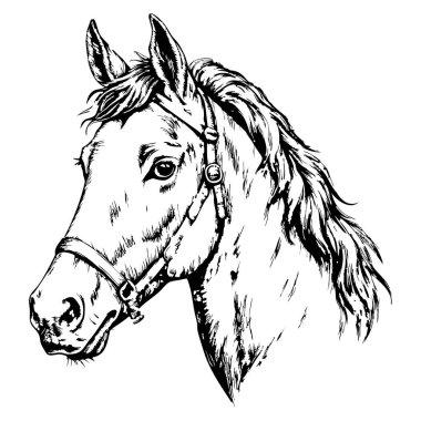 Sketch of a horse on a white background clipart