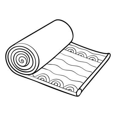 Yoga mat beyaz zemin üzerine.