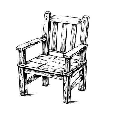 Klasik ahşap yemek sandalyesi, beyaz arka planda izole edilmiş.