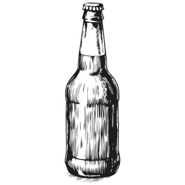 Beyaz arka planda bira şişesi