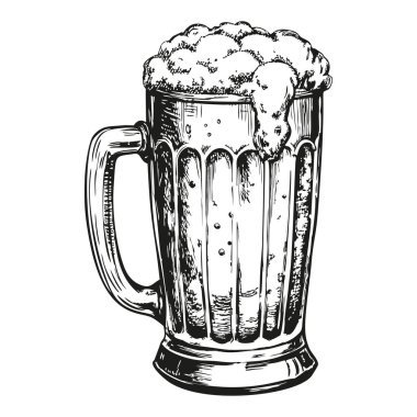 Beyaz arka planda bira kupası