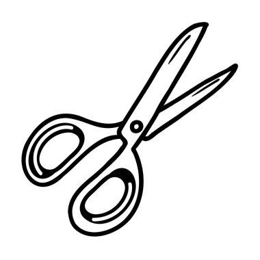 Basit bir tasarımı olan bir makas. Makas açık, keskin bıçaklar ve yuvarlak saplar sergiliyor. İşçilik ya da ofis kullanımı için ideal.