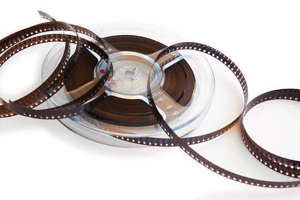 8Mm Film Isolated White Vintage Movie Filmmaker Cinema — Zdjęcie stockowe