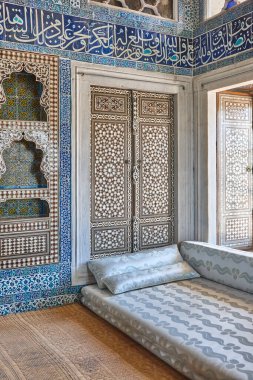 Topkapi palace. Baghdad pavilion interior. Izmir tiles. Istanbul, Turkey