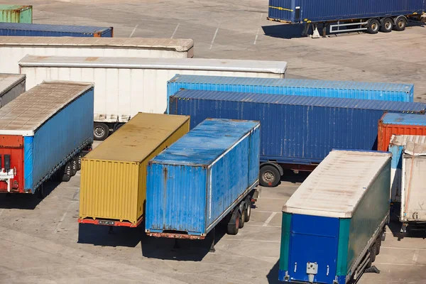 Transportation and logistic industry. Wheel containers ready to be loaded