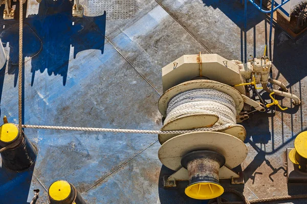 Якорный Шнурок Моторное Оборудование Палубе Судна — стоковое фото