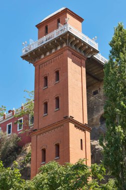 Historical building elevator. Izmir, Esmirna city. Turkey clipart