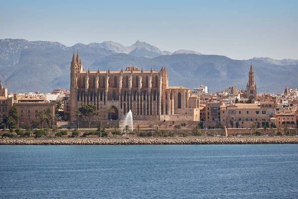 Palma Mallorca Gotische Kathedrale Und Mittelmeer Balearen — Stockfoto