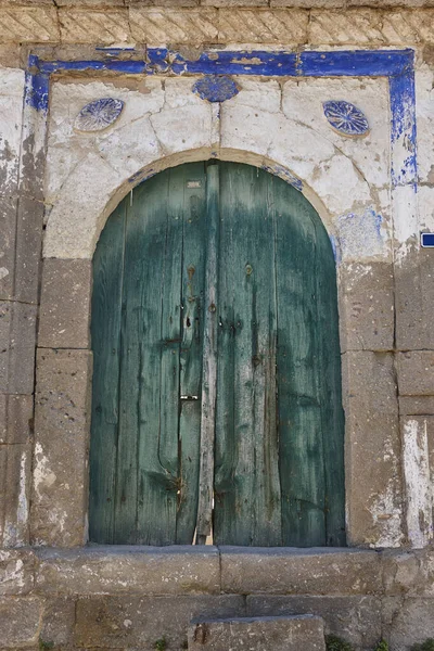 Antique Greek Colored Doors Mustafapasa Village Cappadocia Turkey — Foto de Stock