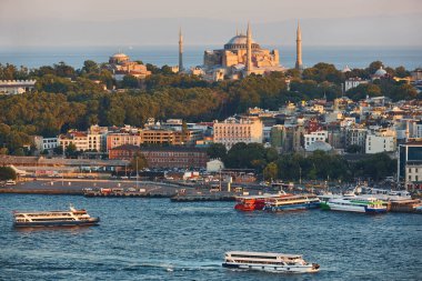 İstanbul 'da Sofya Camii ve Boğazı. Osmanlı İmparatorluğu. Türkiye