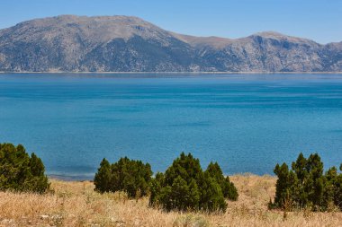 Landscape with lake and mountains in central Anatolia. Turkey