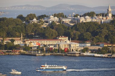 İstanbul 'da Topkapı Sarayı ve Boğazı. Osmanlı İmparatorluğu. Türkiye
