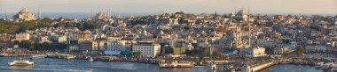 Istanbul panoramic view. Orient and occident seaside. Golden horn. Turkey