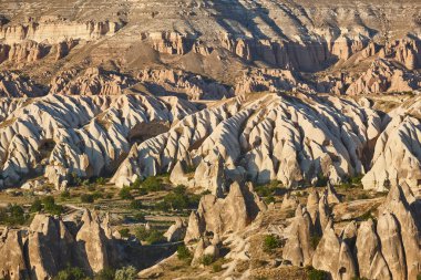 Rose valley view. Picturesque rock formation. Cappadocia landmark, Turkey