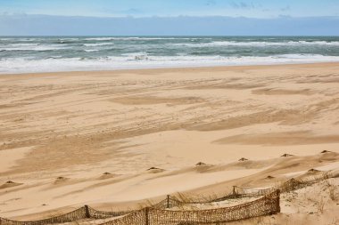Arcachon bay sand beach. Cape Ferret. Atlantic ocean, Aquitaine. France 