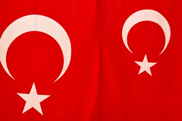 Drapeaux Turcs Agitant Verticalement Turquie Emblème National — Photo