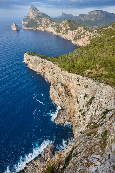 Cap Formenteur Dans Les Îles Majorque Tramuntana Vue Verticale Littoral — Photo