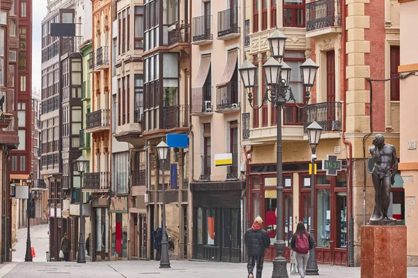 Schilderachtige Straat Met Houten Balkons Het Centrum Van Zamora Spanje — Stockfoto