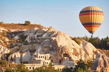 Balloons in love valley, Cappadocia. Spectacular flight in Goreme. Turkey