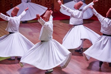 Dervish spirituality traditional ceremony in Mevlana culture center. Konya, Turkey