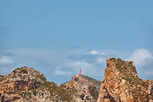 Malownicza Latarnia Morska Wyspie Cabrera Archipelag Balearów Wybrzeże Morza Śródziemnego — Zdjęcie stockowe